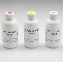 Reagents for SO2 analysis (100 mL each titrant, reactant, acid solution)